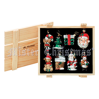 Набор из 8 игрушек GB-8/4 Новогодняя продукция Mister Christmas 2009 г ; Упаковка: деревянный ящик инфо 144a.