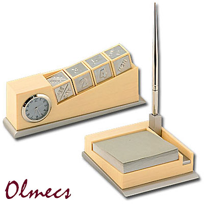 Настольный набор (4 предмета), бежевый Olmecs 2007 г инфо 5156b.