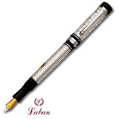 Ручка перьевая Laban Коллекция "Antique" мкм), узор Цвет: серебро, черный инфо 5346b.