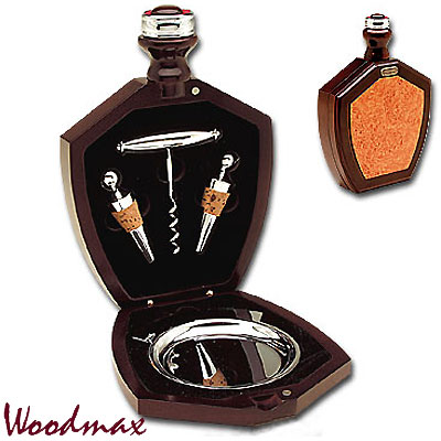 Винный набор (5 предметов), коричневый Винные аксессуары Woodmax 2007 г инфо 5398b.