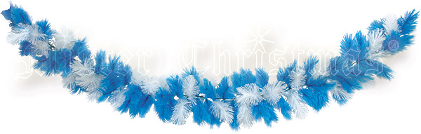 Гирлянда из искусственной хвои, цвет: синий, белый, 270 см Новогодняя продукция Mister Christmas 2007 г инфо 11772b.