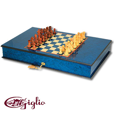 Подарочный набор Giglio (нарды и шахматы), синий Игровой набор Giglio 2007 г инфо 2352c.