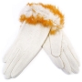 Перчатки женские Цвет: белый, с мехом Перчатки Венера 2008 г ; Упаковка: пакет инфо 8638d.