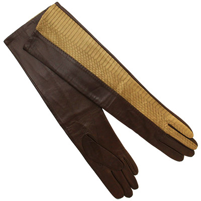 Перчатки женские "Dali Exclusive", удлиненные, цвет: темно-коричневый, размер 6,5 шелк Производитель: Венгрия Артикул: R81-CHE-26/CHAM инфо 8648d.