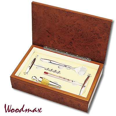 Винный набор (4 предмета), светло-коричневый Винные аксессуары Woodmax 2007 г инфо 4919a.