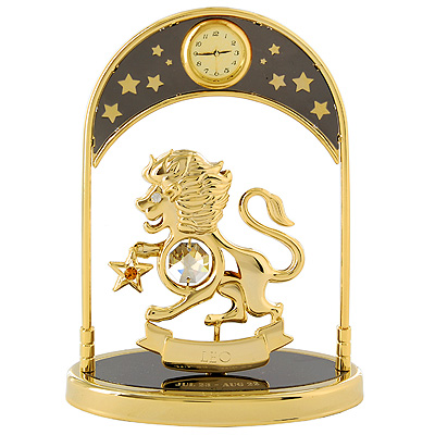 Сувенир с часами "Знак зодиака: Лев", цвет: золотой ему завершенный и презентабельный вид инфо 12390g.