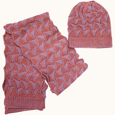 Зимний комплект Шарф, шапка Цвет: сиреневый Венера 2009 г ; Упаковка: пакет инфо 12806g.