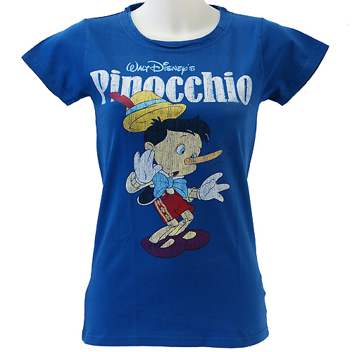 Футболка женская "Pinocchio", цвет: голубой Размер S 51 021 (S, Голубой) Изготовитель: Индия инфо 1239i.
